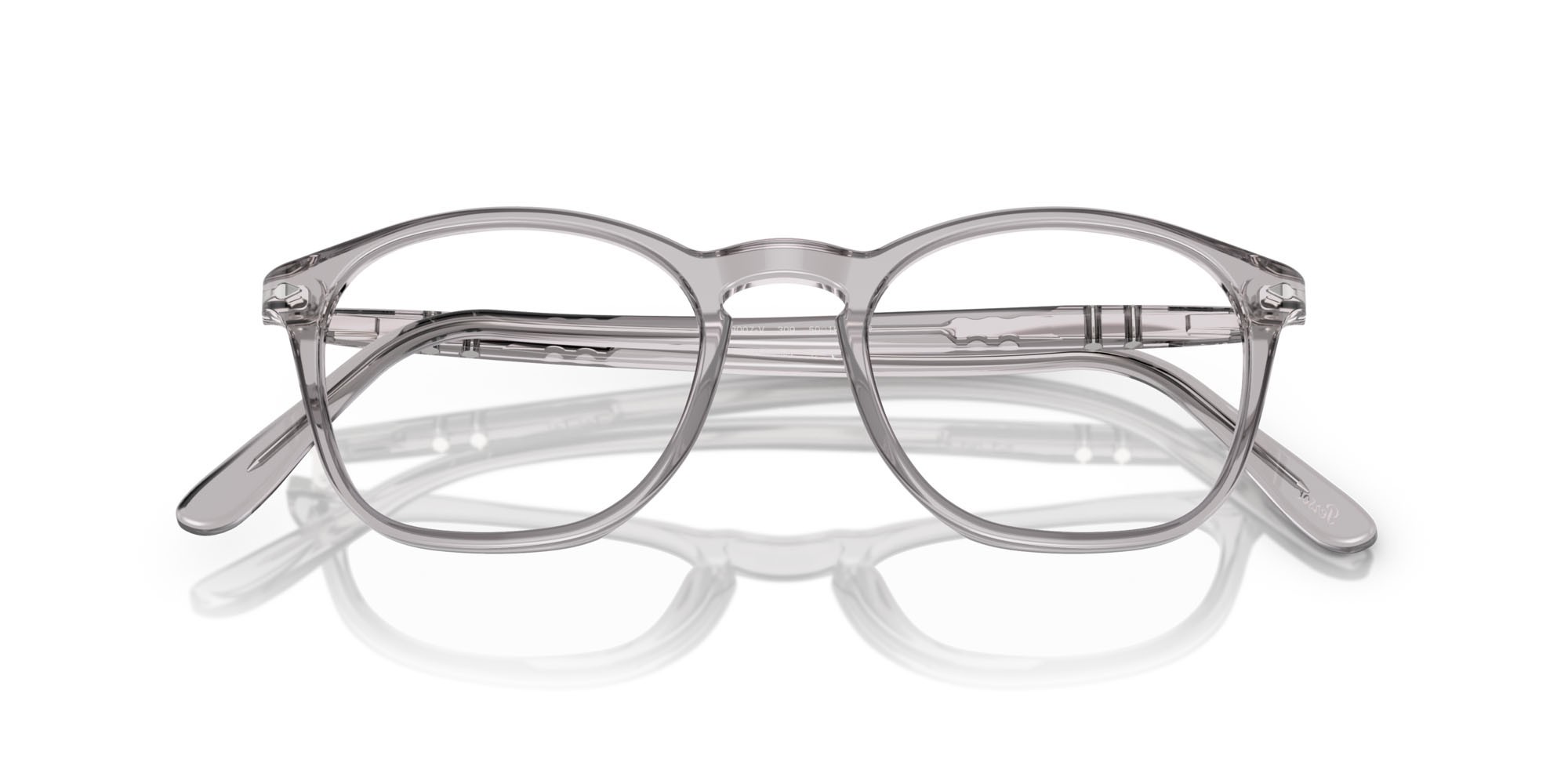 Eyeglasses Persol PO 3007V (309) color grigio trasparente shape square lenses trasparente