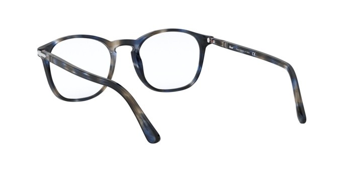 Brillen Persol PO 3007VM (1126) farbe striped blue/grey form quadratisch gläser demo lens
