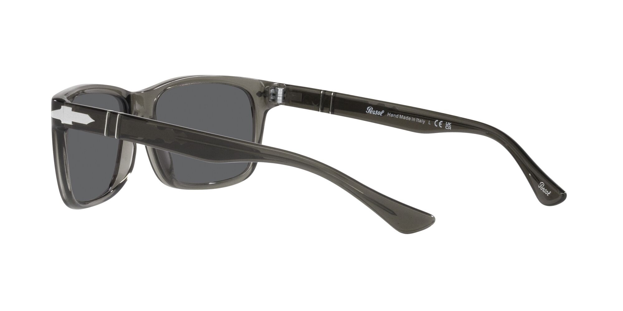Occhiali da sole Persol PO 3048S (1103B1) colore grigio trasparente forma rettangolare lenti grigio scuro