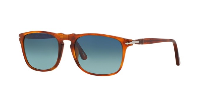 Sonnenbrillen Persol PO 3059S (96/S3) farbe terra di siena form quadratisch gläser polar gradient blue