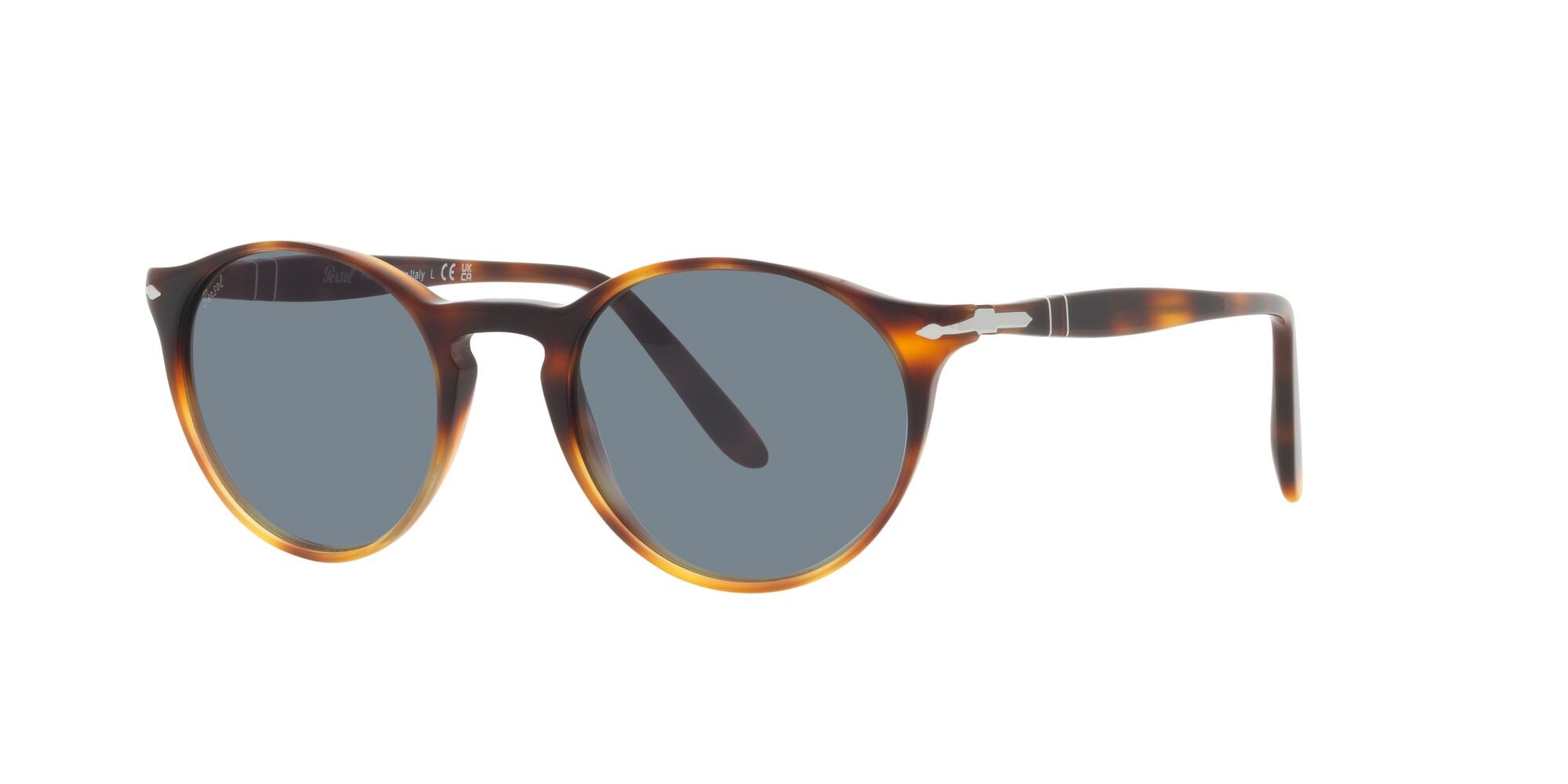 Occhiali da sole Persol PO 3092SM (116056) colore gradient dark-light tortoise forma pantos lenti azzurro