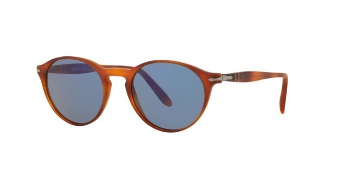 Occhiali da sole Persol PO 3092SM (900656) colore terra di siena forma pantos lenti blue