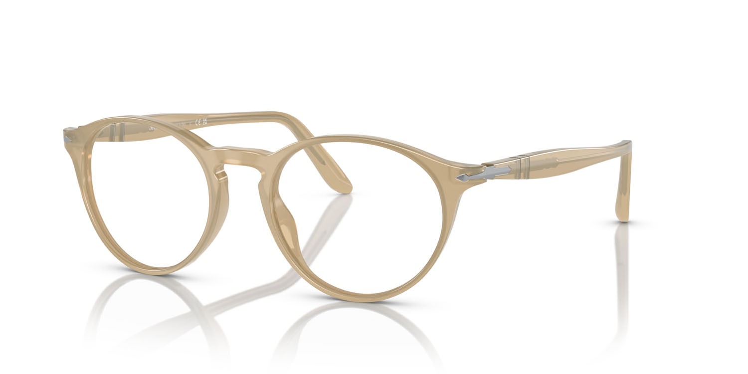 Eyeglasses Persol PO 3092V (1169) color beige opalino shape pantos lenses trasparente