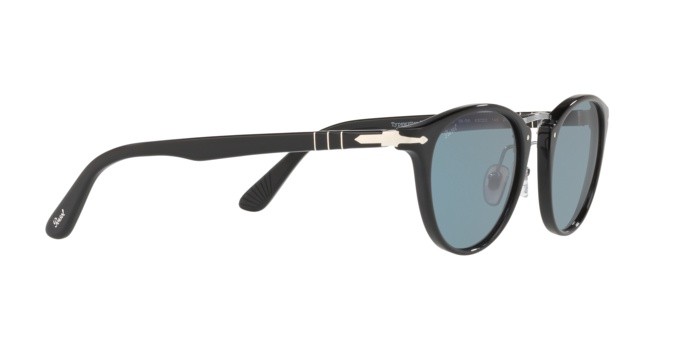 Occhiali da sole Persol PO 3108S (95/56) colore black forma pantos lenti light blue