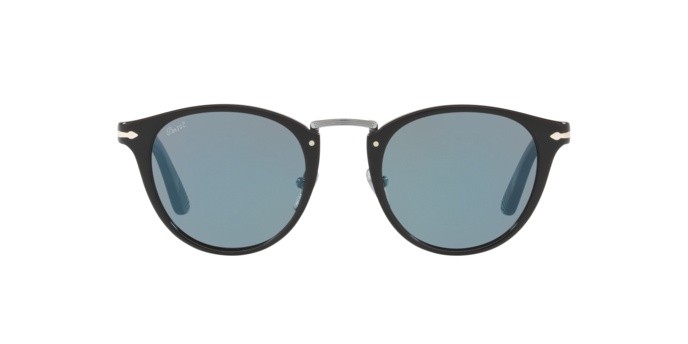 Occhiali da sole Persol PO 3108S (95/56) colore black forma pantos lenti light blue