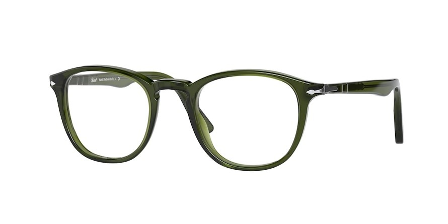 Eyeglasses Persol PO 3143V (1142) color olive green trasparent shape rectangle lenses demo lens