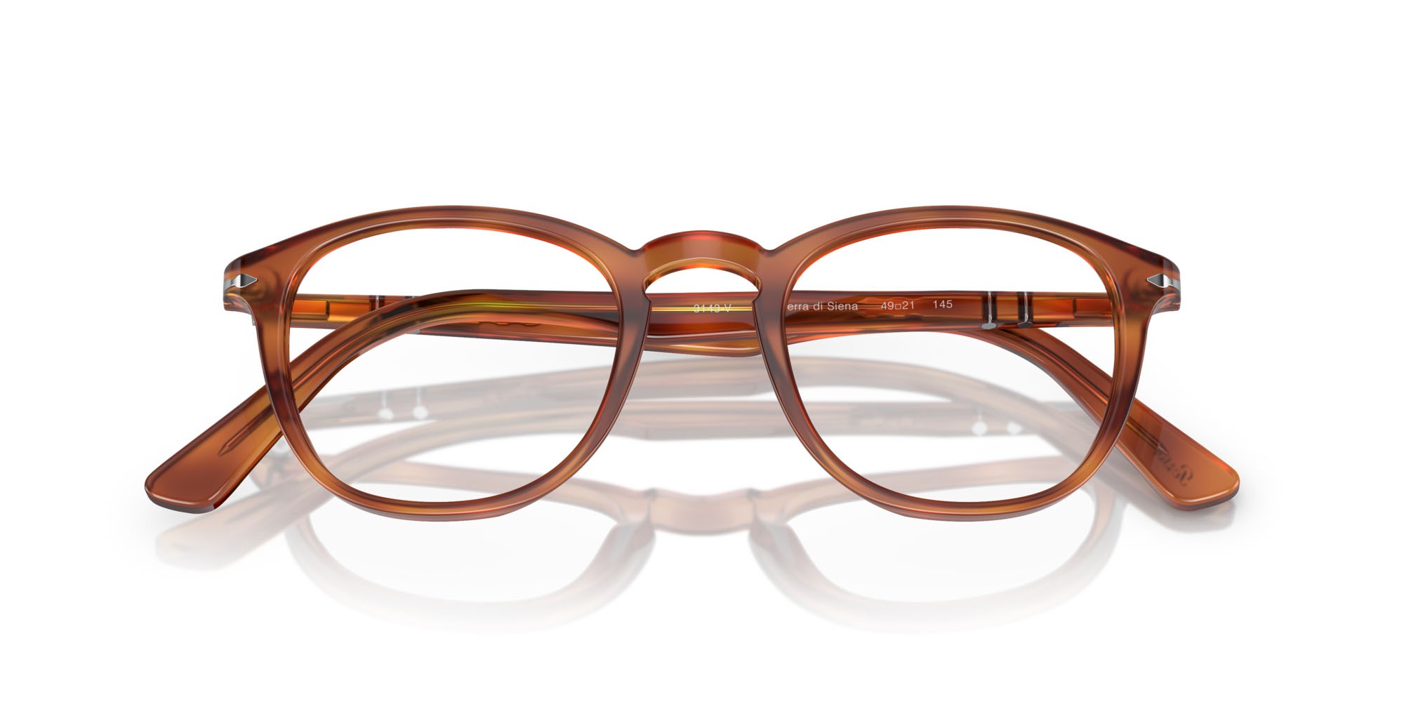Brillen Persol PO 3143V (96) farbe terra di siena form rechteckig gläser lente demo