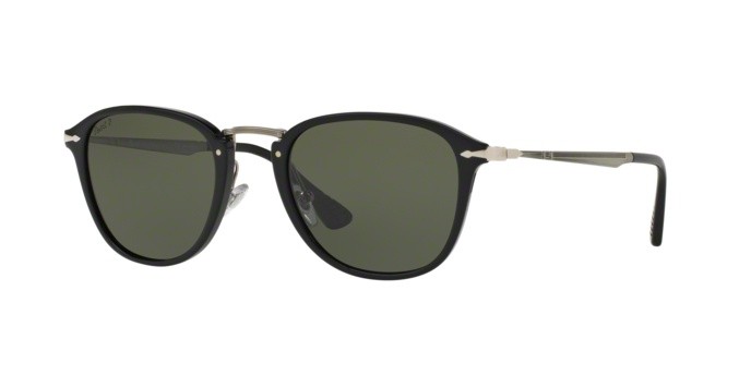 Sonnenbrillen Persol PO 3165S (95/58) farbe black form quadratisch gläser polar green