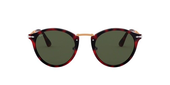 Sonnenbrillen Persol PO 3166S (110031) farbe red grid form pantos gläser green