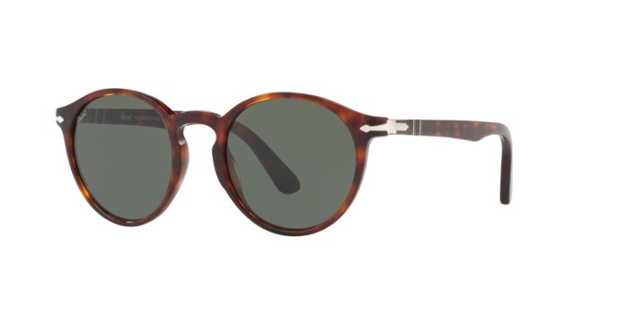 Occhiali da sole Persol PO 3171S (24/31) colore havana forma pantos lenti green