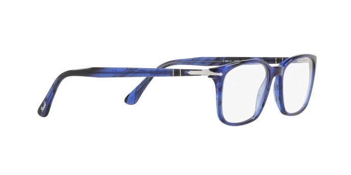 Brillen PERSOL PO 3189V (1053) farbe stripped blue form quadratisch gläser demo lens