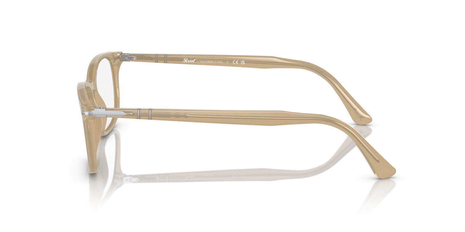 Eyeglasses Persol PO 3189V (1169) color beige opalino shape square lenses trasparente