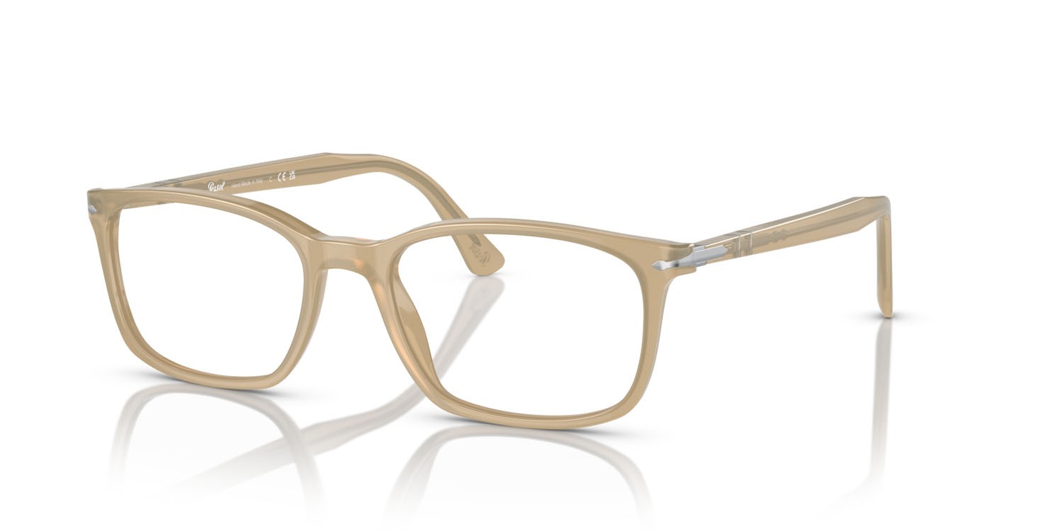 Eyeglasses Persol PO 3189V (1169) color beige opalino shape square lenses trasparente