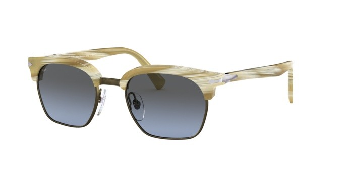 Occhiali da sole Persol PO 3199S (111596) colore horn ivory forma quadrato lenti blue gradient brown