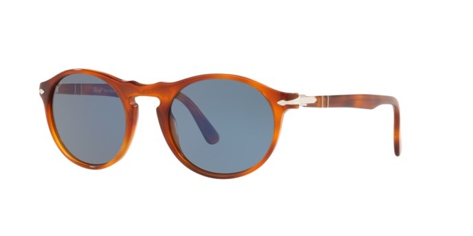 Sonnenbrillen Persol PO 3204S (96/56) farbe terra di siena form oval gläser light blue
