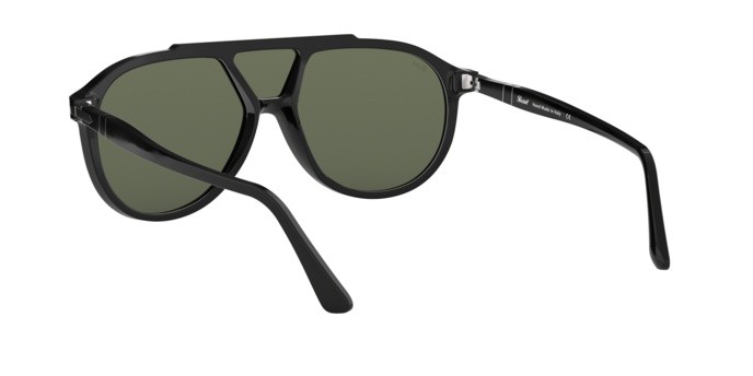 Sonnenbrillen Persol PO 3217S (95/31) farbe black form aviator gläser green