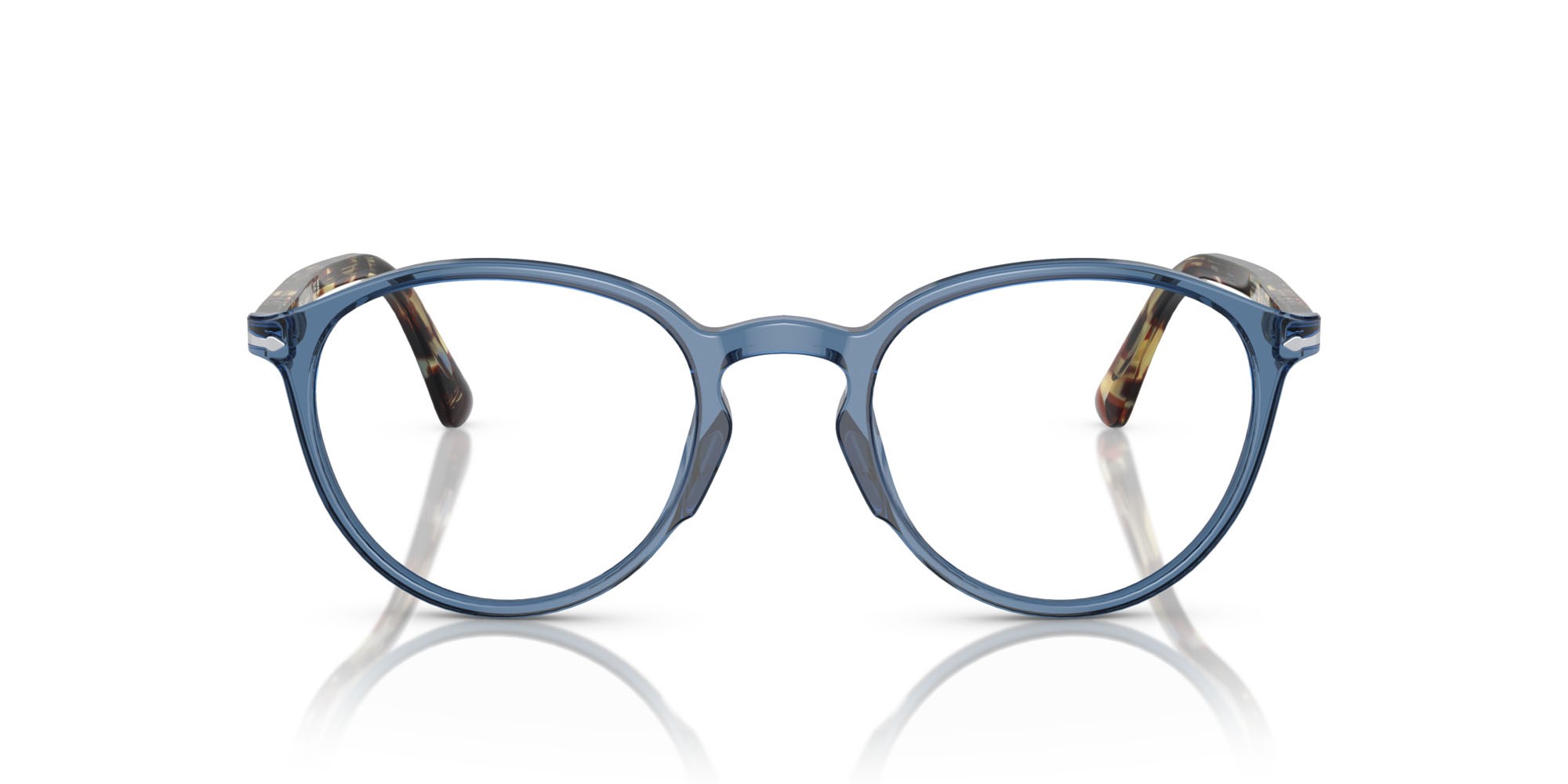 Eyeglasses Persol PO 3218V (1202) color blu navy trasparente shape pantos lenses trasparente