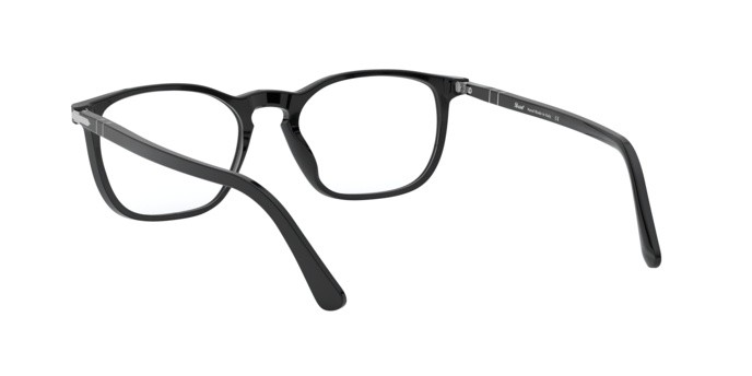 Brillen Persol PO 3220V (95) farbe black form rechteckig gläser demo lens