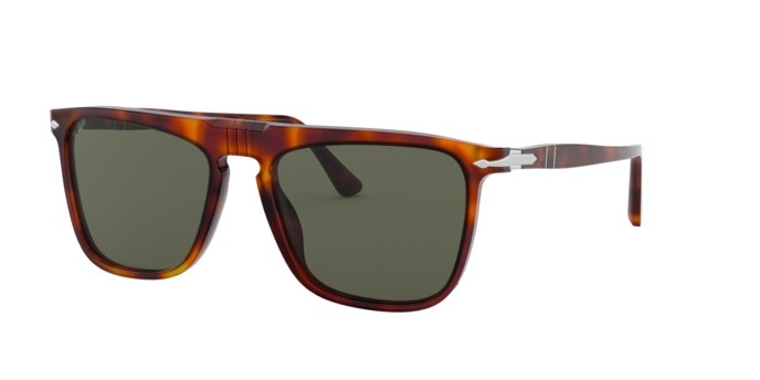 Sonnenbrillen Persol PO 3225S (24/31) farbe havana form rechteckig gläser green