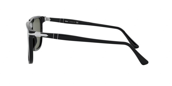 Sonnenbrillen Persol PO 3225S (95/31) farbe black form rechteckig gläser green