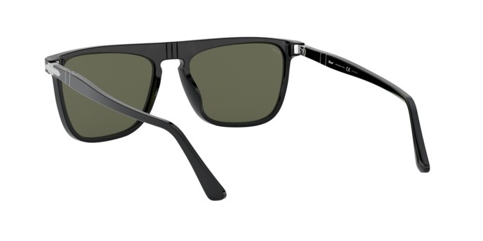 Sonnenbrillen Persol PO 3225S (95/58) farbe black form rechteckig gläser green polarized