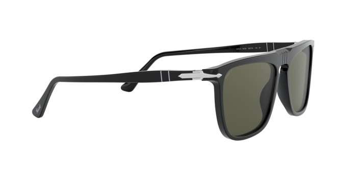 Sonnenbrillen Persol PO 3225S (95/58) farbe black form rechteckig gläser green polarized