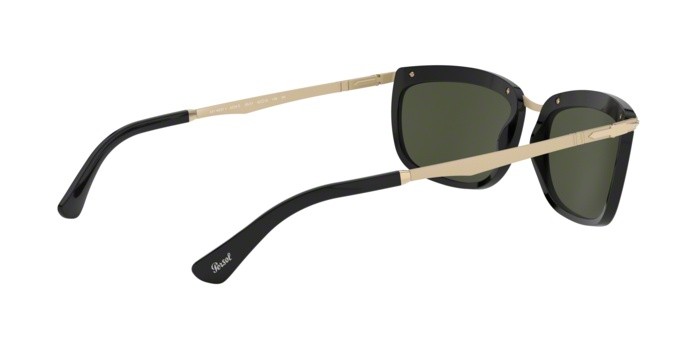 Sonnenbrillen Persol Key west ii PO 3229S (95/31) farbe black form quadratisch gläser green