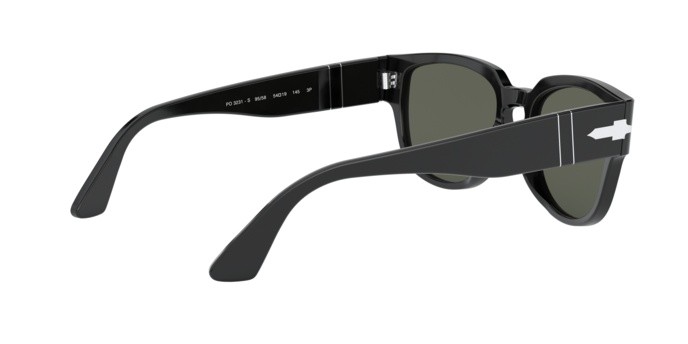 Sonnenbrillen Persol PO 3231S (95/58) farbe black form quadratisch gläser polar green
