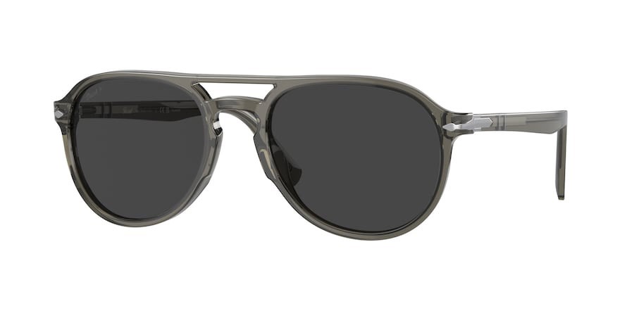 Occhiali da sole Persol El Profesor Sergio PO 3235S (120148) colore grigio fumo opalino forma aviator lenti polarized grigio scuro