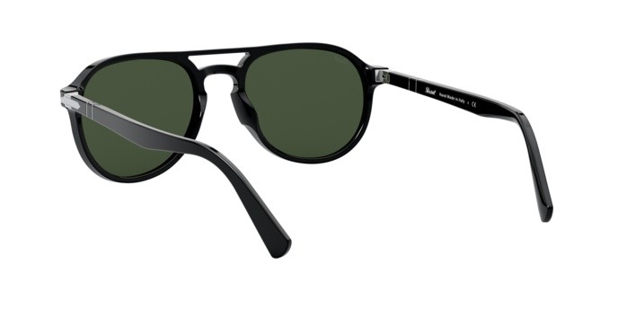Sunglasses Persol PO 3235S (95/31) color black shape aviator lenses green
