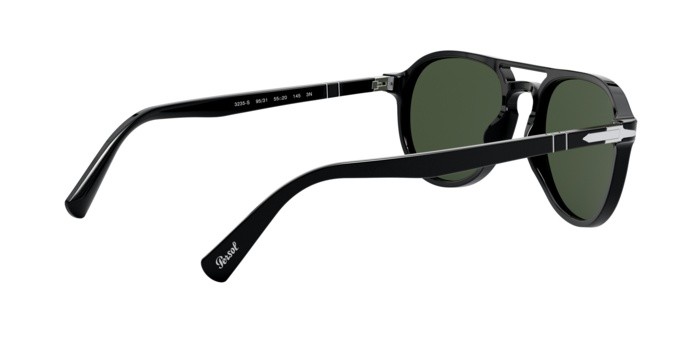 Sunglasses Persol PO 3235S (95/31) color black shape aviator lenses green