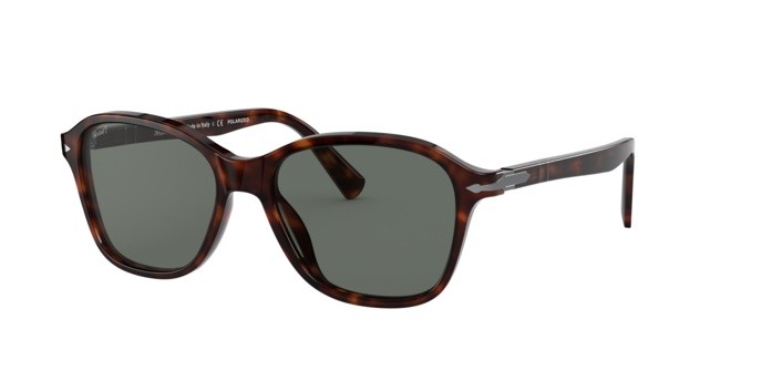 Occhiali da sole Persol PO 3244S (24/58) colore havana forma quadrato lenti polar green