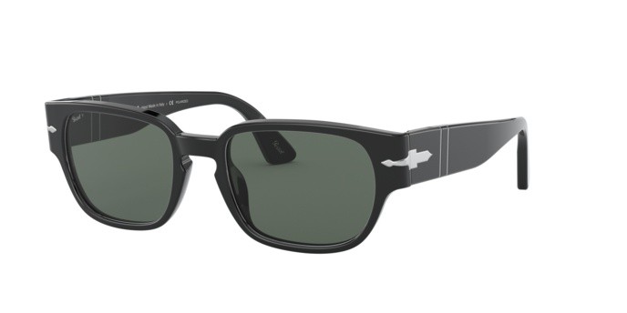 Sonnenbrillen Persol PO 3245S (95/58) farbe black form quadratisch gläser green polar