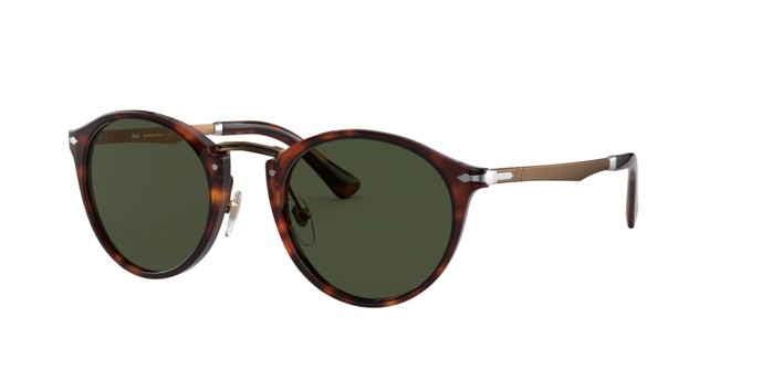Sonnenbrillen Persol PO 3248S (24/31) farbe havana form pantos gläser green