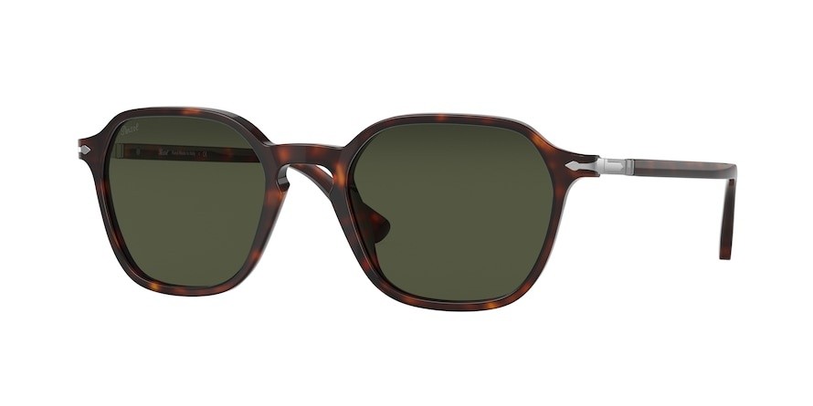 Occhiali da sole Persol PO 3256S (24/31) colore havana forma quadrato lenti green