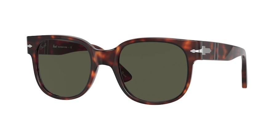 Occhiali da sole Persol PO 3257S (24/31) colore havana forma quadrato lenti green