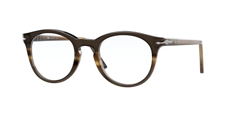 Brillen Persol PO 3259V (1135) farbe striped brown & grey & black form pantos gläser demo lens