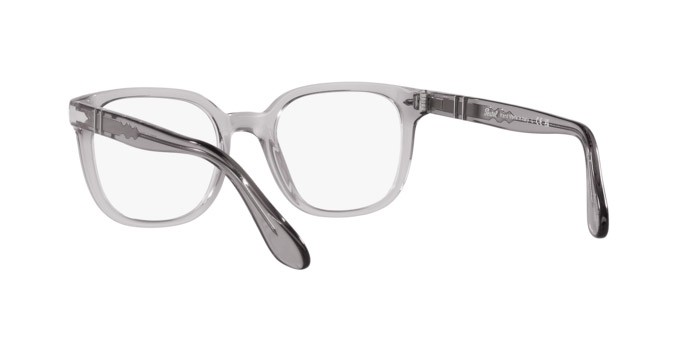 Occhiali da vista Persol PO 3263V (309) colore grigio trasparente forma quadrato lenti lente demo