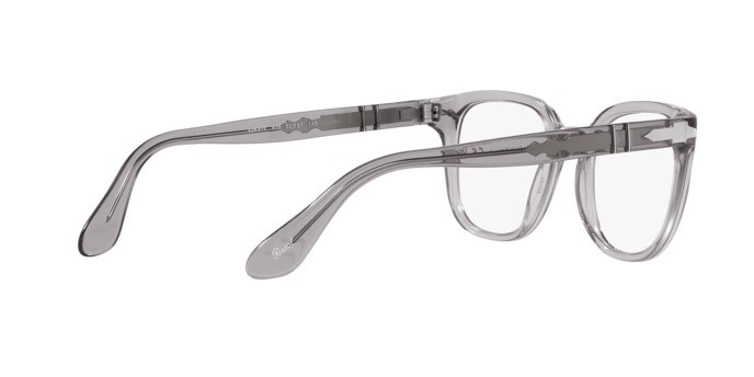 Occhiali da vista Persol PO 3263V (309) colore grigio trasparente forma quadrato lenti lente demo