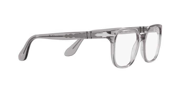 Occhiali da vista Persol PO 3263V (309) colore grigio trasparente forma quadrato lenti lente demo
