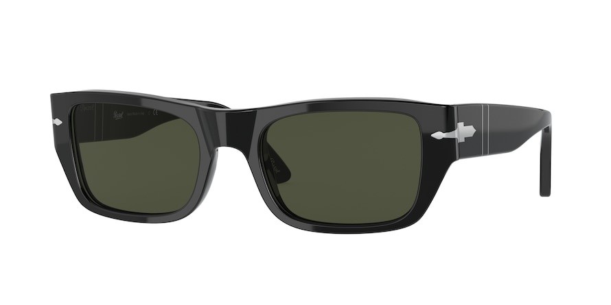 Sonnenbrillen Persol PO 3268S (95/31) farbe black form rechteckig gläser green