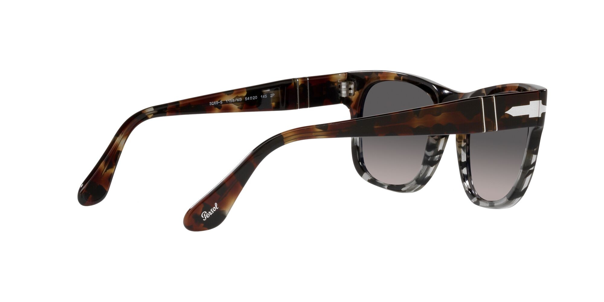 Occhiali da sole Persol PO 3269S (1159M3) colore brown/grey cut tortoise forma rettangolare lenti polarized grigia sfumata