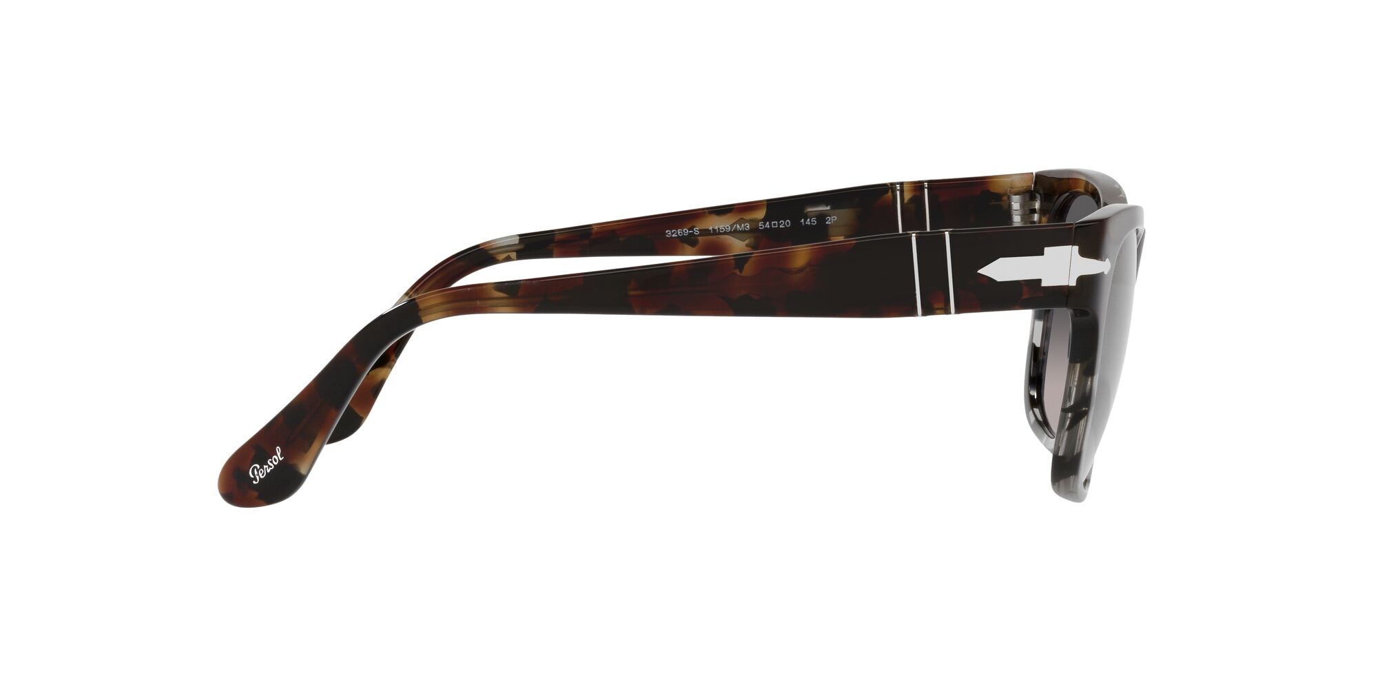 Occhiali da sole Persol PO 3269S (1159M3) colore brown/grey cut tortoise forma rettangolare lenti polarized grigia sfumata