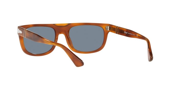 Sonnenbrillen Persol PO 3271S (96/56) farbe terra di siena form rechteckig gläser light blue