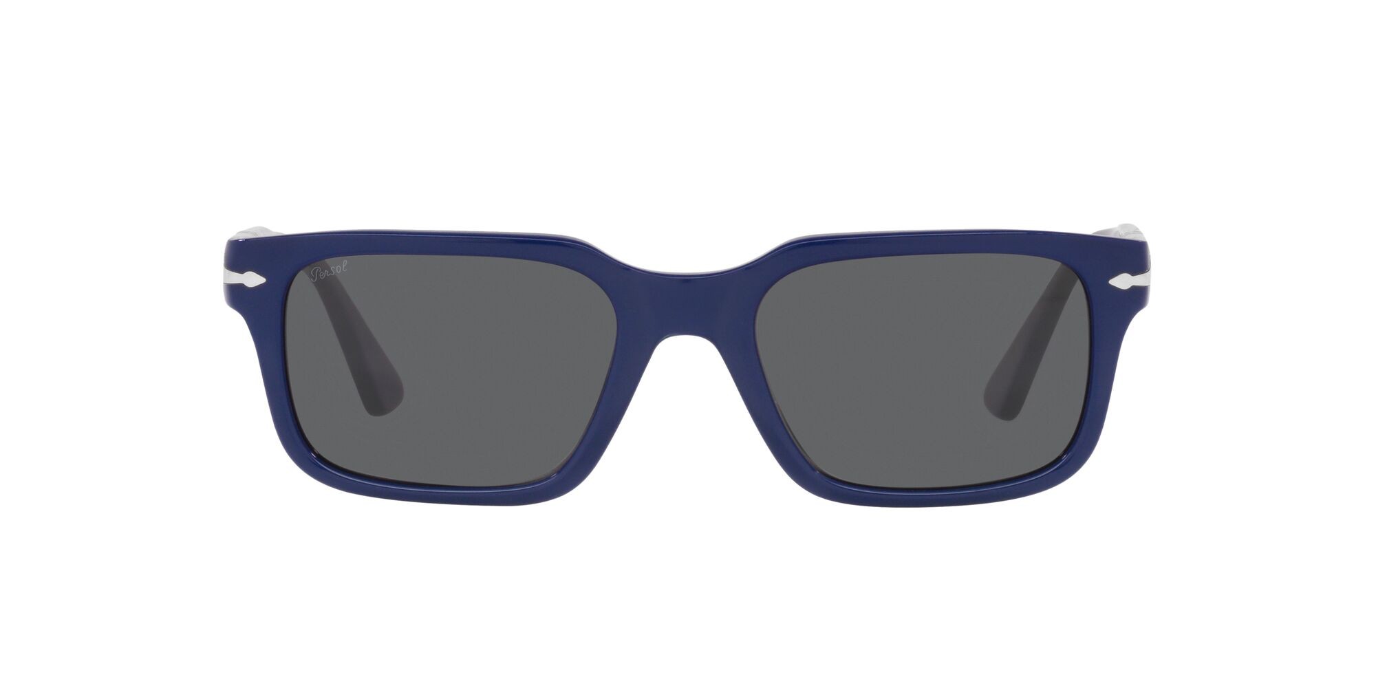 Occhiali da sole Persol PO 3272S (1170B1) colore blu tinta unita forma rettangolare lenti grigio scuro