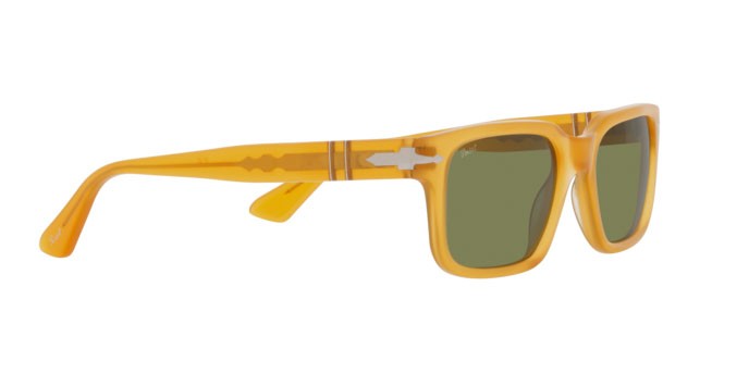 Occhiali da sole Persol PO 3272S (204/4E) colore miele forma rettangolare lenti green