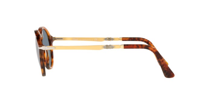 Occhiali da sole Persol PO 3274S (108/56) colore caffe forma pantos lenti light blue