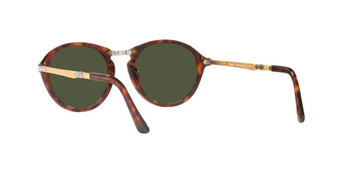 Occhiali da sole Persol PO 3274S (24/31) colore havana forma pantos lenti green