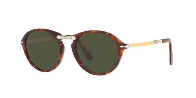 Occhiali da sole Persol PO 3274S (24/31) colore havana forma pantos lenti green