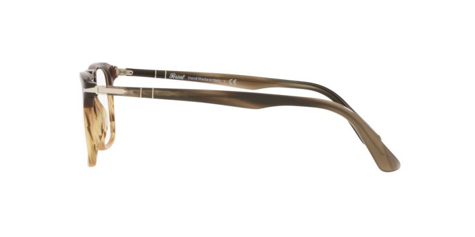 Brillen Persol PO 3277V (1136) farbe black/striped brown form quadratisch gläser demo lens